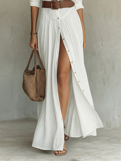 ALZEA | Vestido largo de lino de diseño elegante