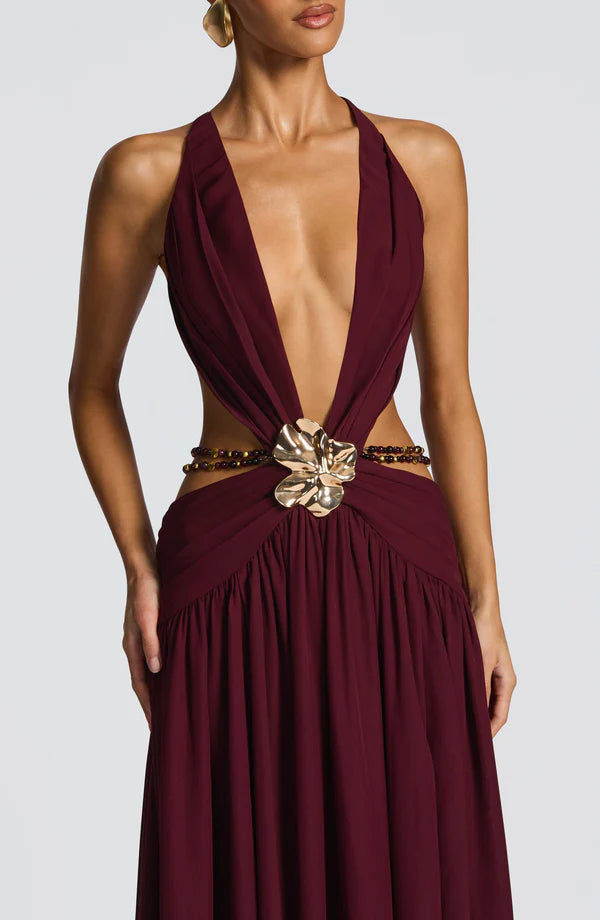 INDIANA | Vestido largo de diseño con escote halter