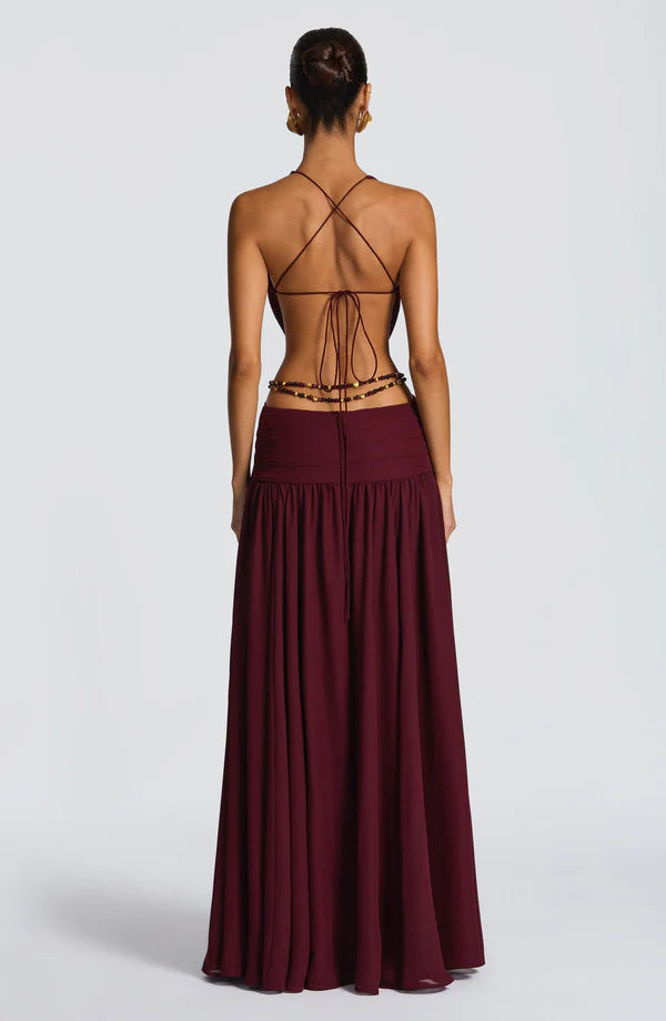 INDIANA | Vestido largo de diseño con escote halter