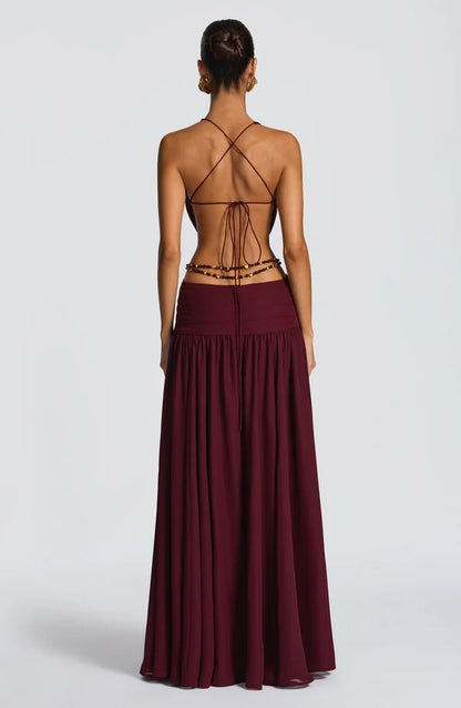 INDIANA | Vestido largo de diseño con escote halter