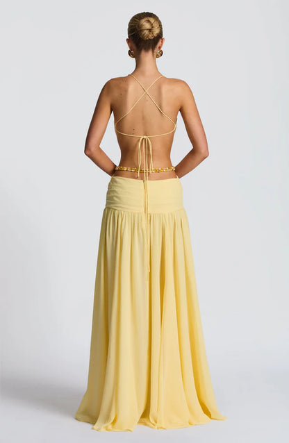 INDIANA | Vestido largo de diseño con escote halter