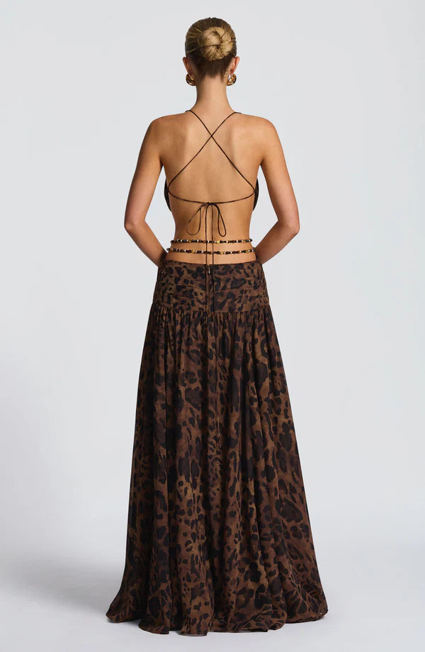 INDIANA | Vestido largo de diseño con escote halter