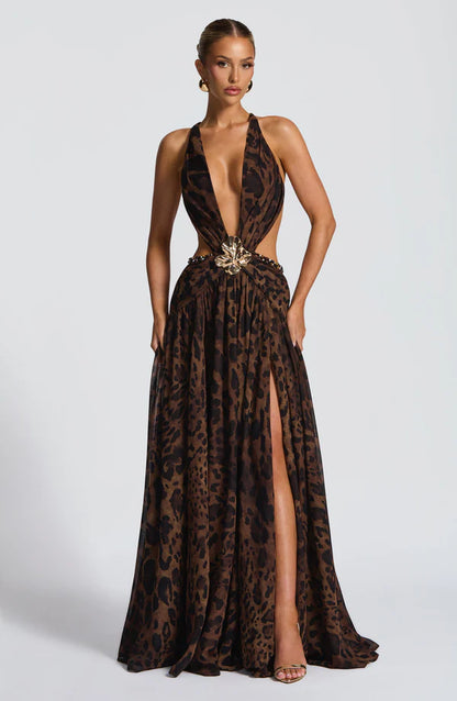 INDIANA | Vestido largo de diseño con escote halter