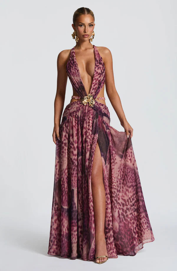 INDIANA | Vestido largo de diseño con escote halter